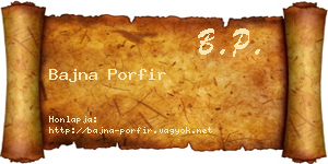 Bajna Porfir névjegykártya